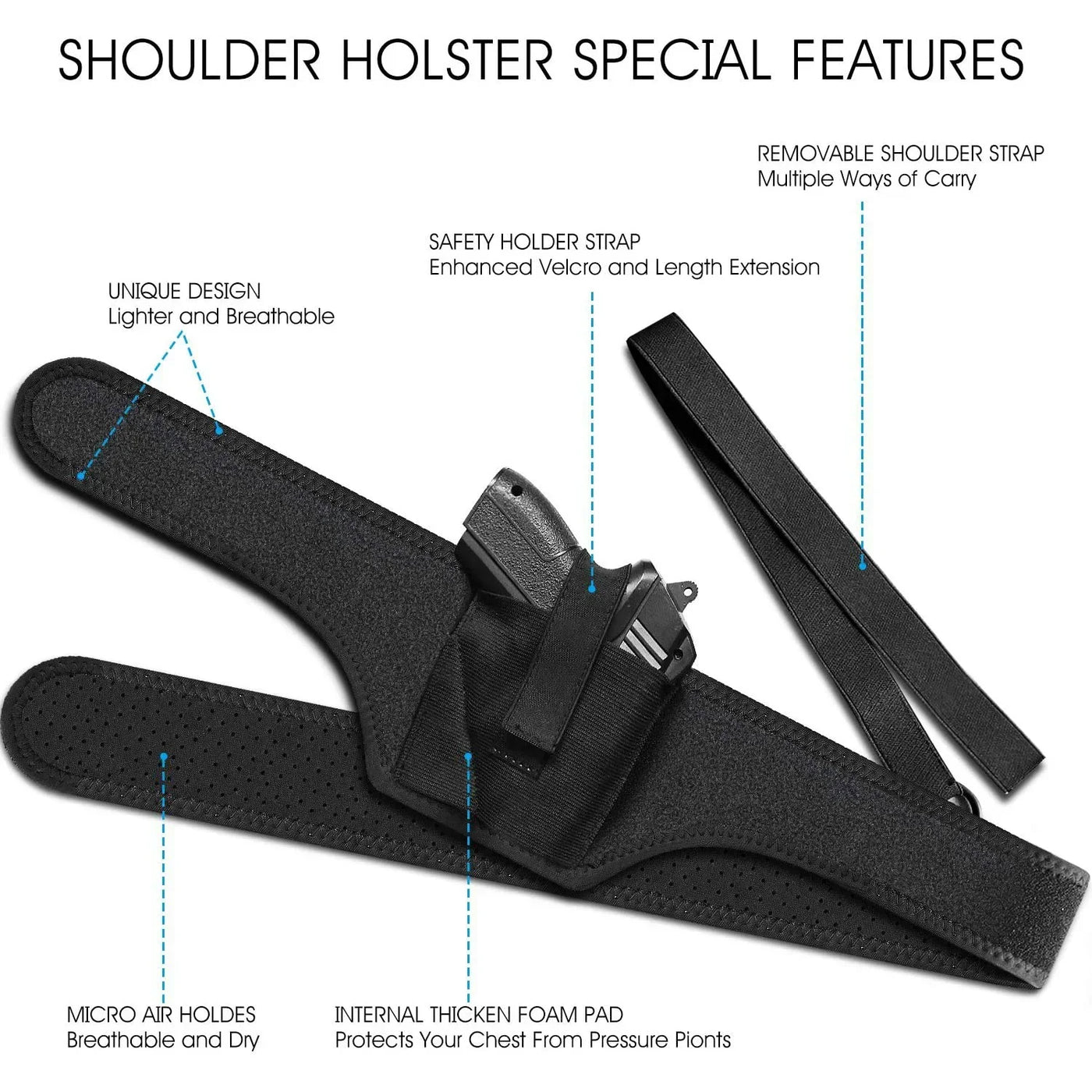 Concealed Carry Shoulder Holster – Universal Fit, Quick Draw, All-Day Comfort