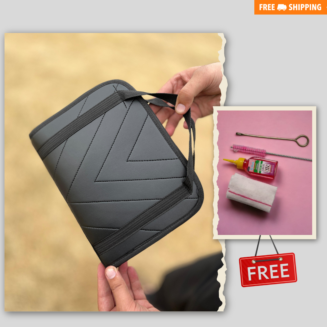 PU Leather Universal Pstol Bag + FREE Cleaning Kit!🔥🎯