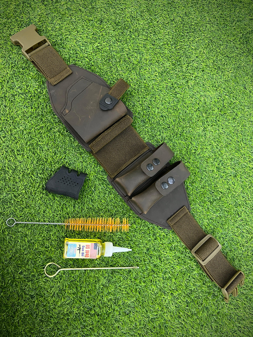 Leather Elastic Belt + Grip + Cleaning Kit 3in1 Deal