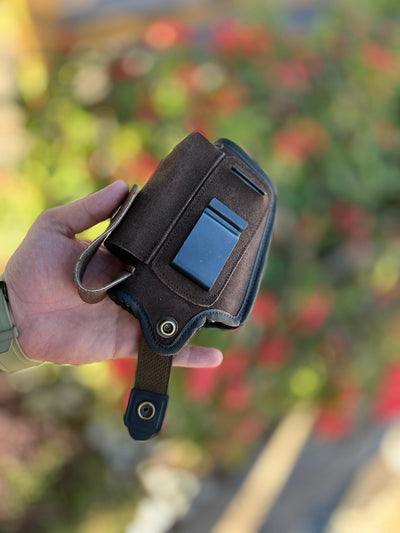Suede Leather Concealed Carry Holster + Bonus Pistol Cleaning Kit