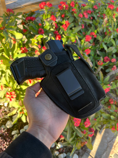 Suede Leather Concealed Carry Holster + Bonus Pistol Cleaning Kit