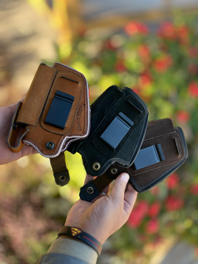 Suede Leather Concealed Carry Holster + Bonus Pistol Cleaning Kit