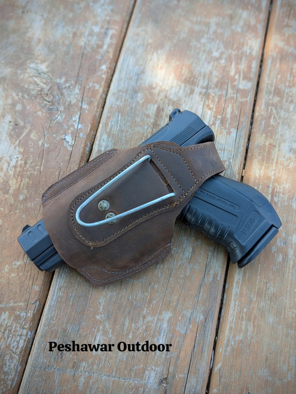 Premium Leather Pouch +  Silicon Grip (2-in-1 Combo)