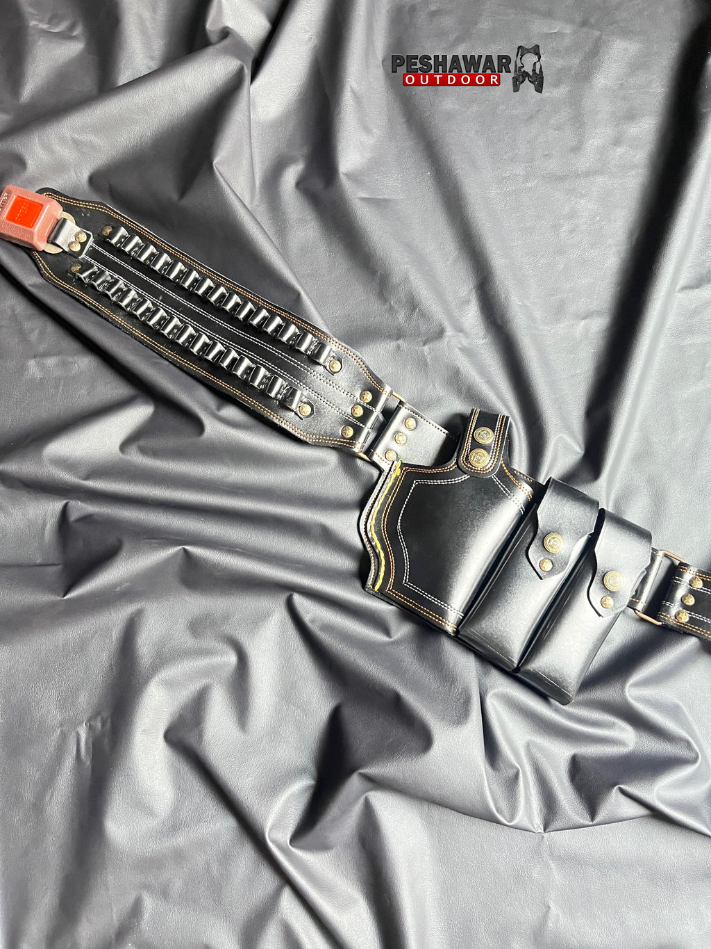 Handmade Leather Belt + Silicon Grip 2in1Deal (black 20)