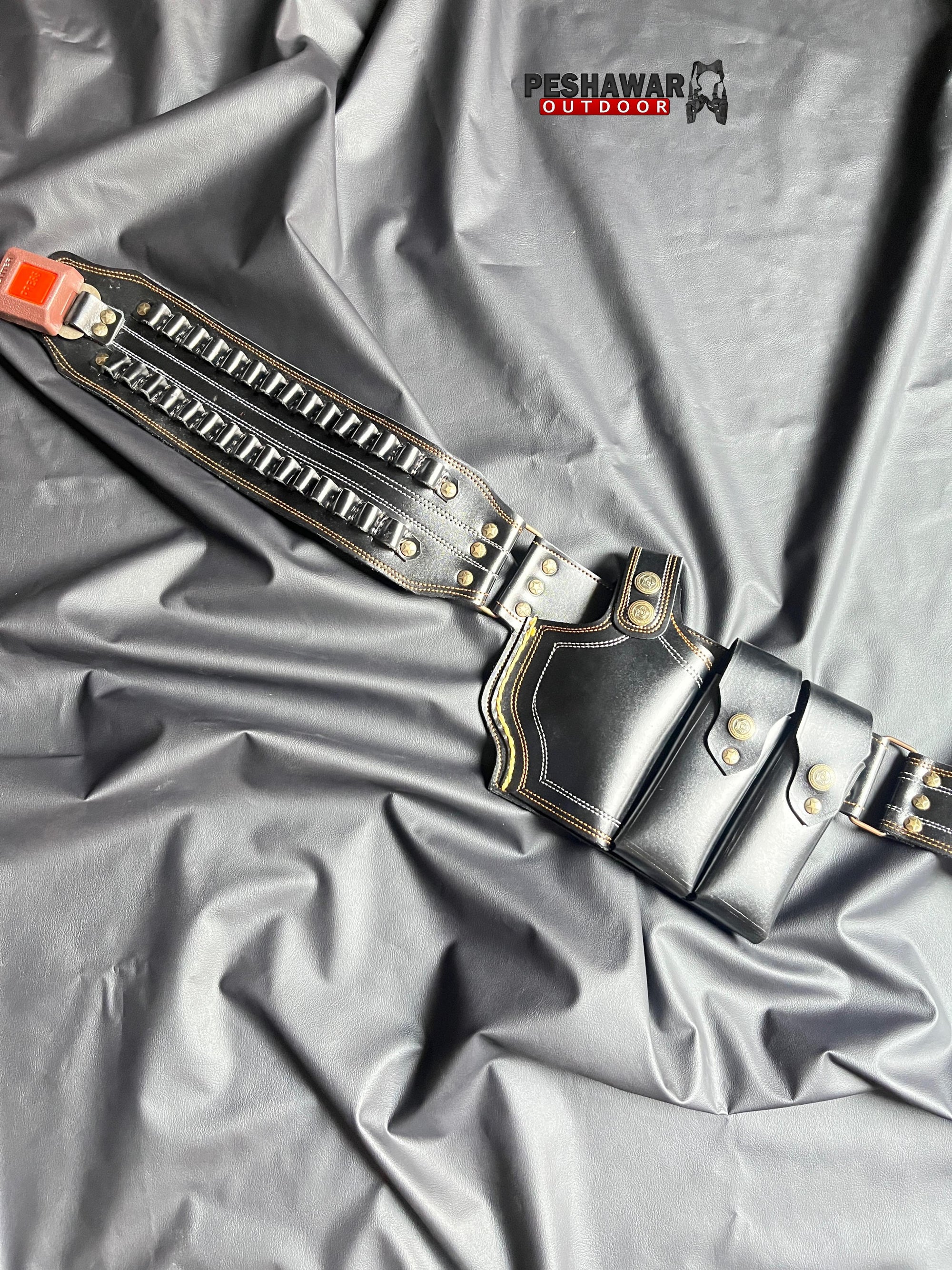 Handmade Leather Belt + Silicon Grip 2in1Deal (black 20)