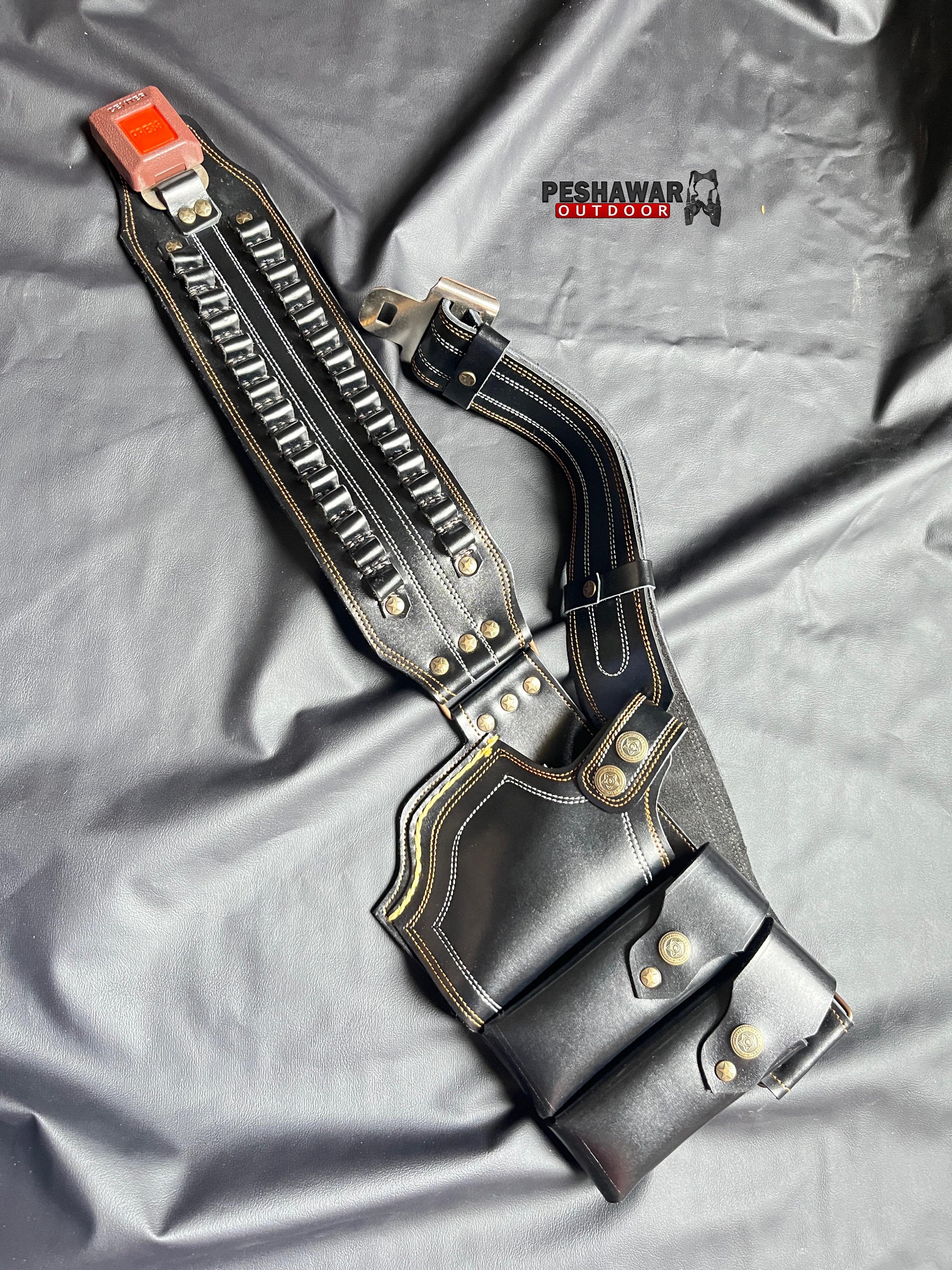 Handmade Leather Belt + Silicon Grip 2in1Deal (black 20)