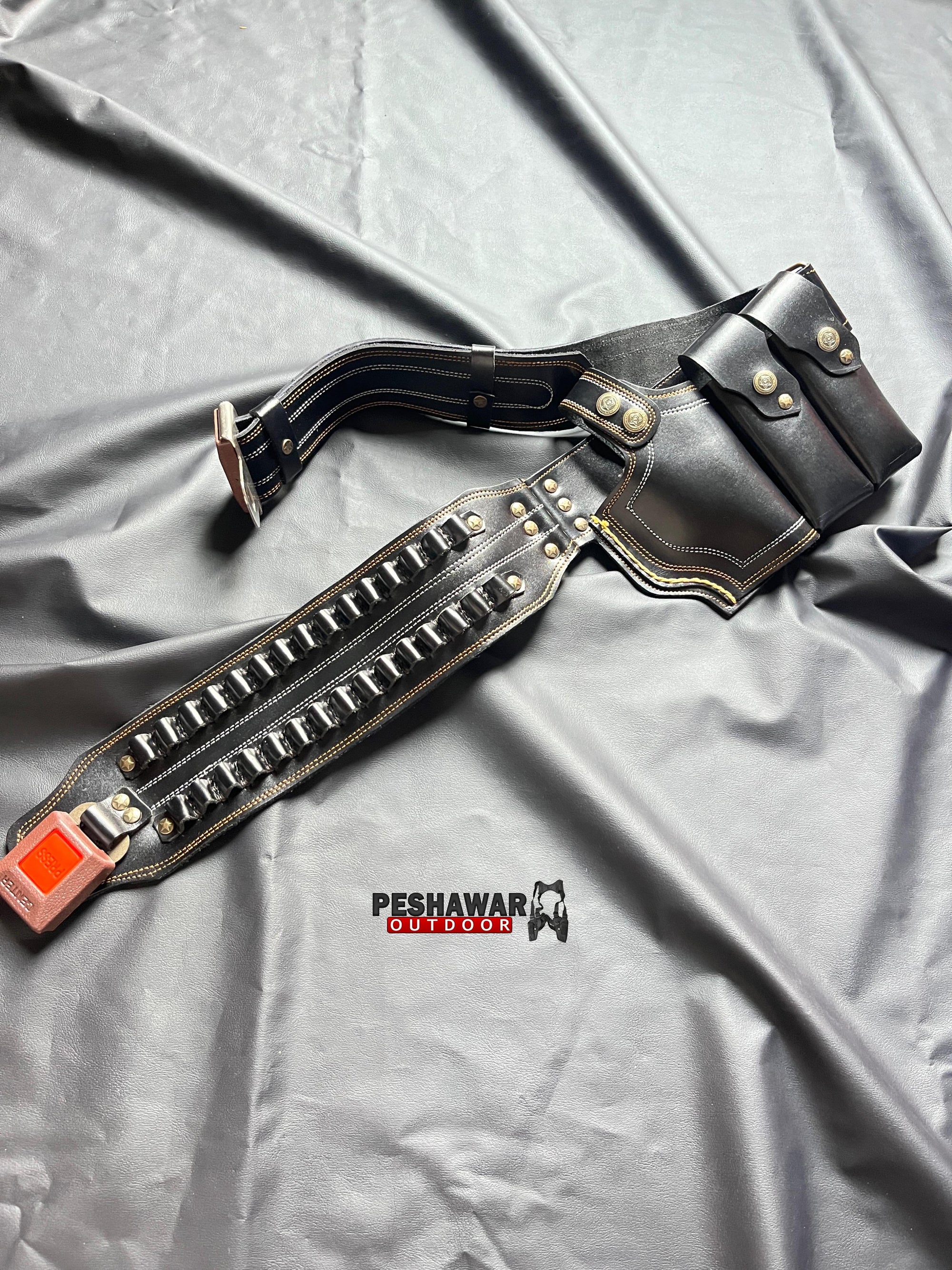 Handmade Leather Belt + Silicon Grip 2in1Deal (black 20)