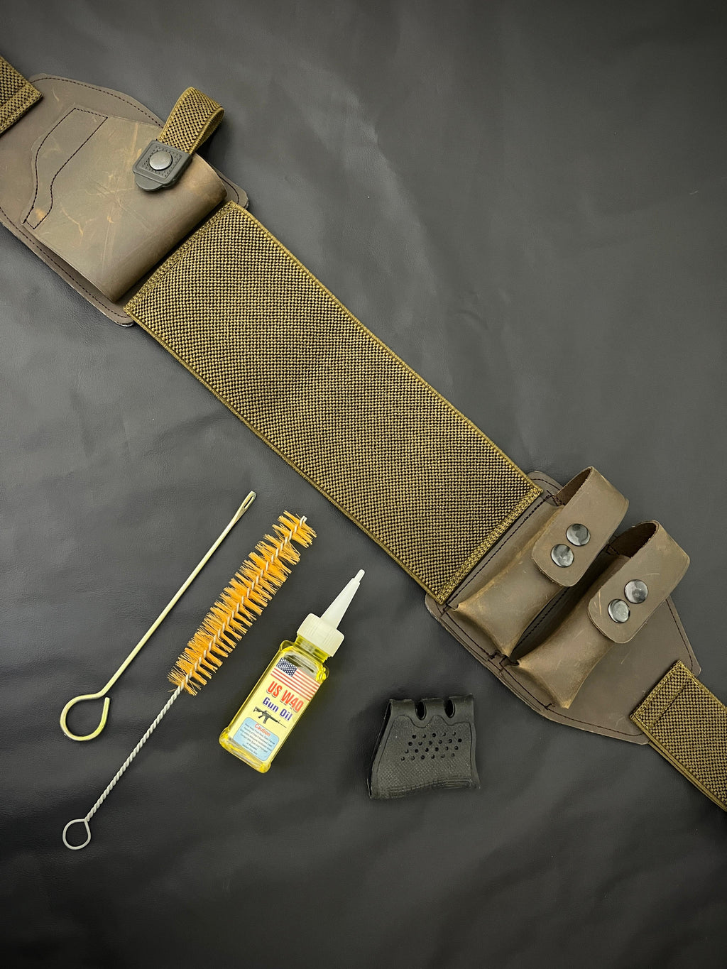 Leather Elastic Belt + Grip + Cleaning Kit 3in1 Deal