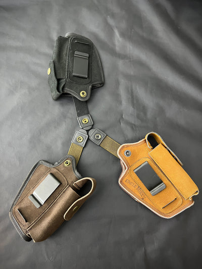 Suede Leather Concealed Carry Holster + Bonus Pistol Cleaning Kit