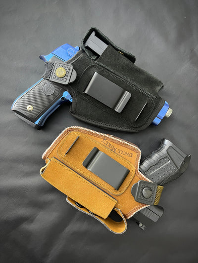 Suede Leather Concealed Carry Holster + Bonus Pistol Cleaning Kit