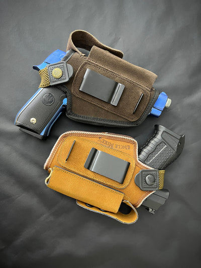 Suede Leather Concealed Carry Holster + Bonus Pistol Cleaning Kit
